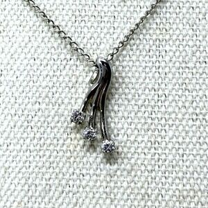 Marvel Sterling Silver Three Drop Pendant Necklace Simple‎ Minimal Dainty